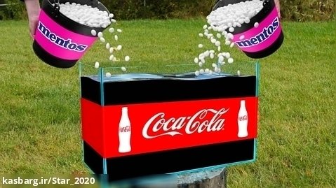 آزمایش : فوران منتوس و کوکا کولا در آکواریوم