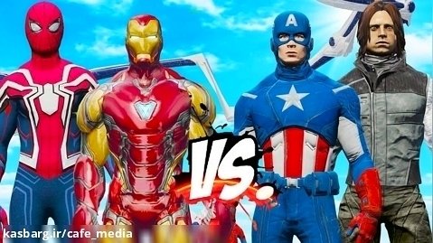 نبرد ابرقهرمانان/ سرباز زمستانی و کاپیتان آمریکا در مقابل مرد آهنی و مرد عنکبوتی