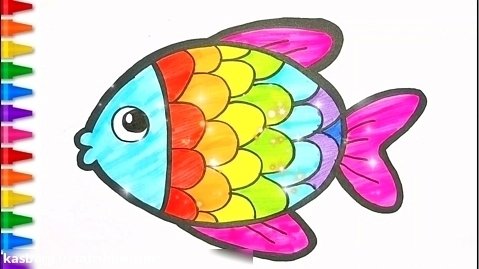 طراحی،/ نقاشی و رنگ آمیزی ماهی رنگارنگ / کودکان آموزش کشیدن_ماهی_مرحله_به_گام