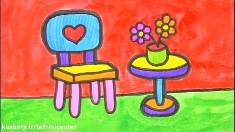طراحی صندلی / نقاشی ساده با رنگ امیزی بی نظیر و جذاب برای کودکان