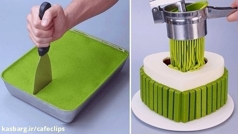 تزیین کیک شکلاتی فانتزی سبز / کیک و شیرینی جدید