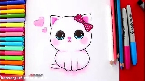 آموزش نقاشی برای کودکان _ گربه