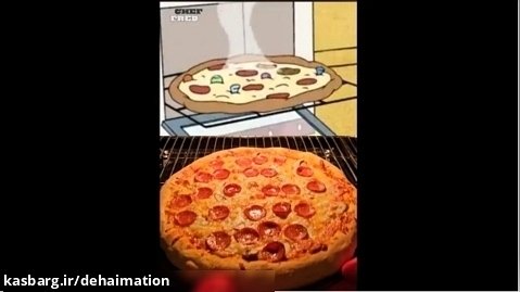 پخت پیتزا به سبک کارتون پلنگ صورتی