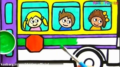 اموزش نقاشی ساده برای کودکان | آموزش نقاشی کودکان | اموزش نقاشی اتوبوس بچه ها