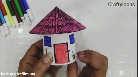 آموزش ساخت جام کاغذی کلبه