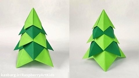 آموزش ساخت اوریگامی درخت سرو - Cypress tree origami