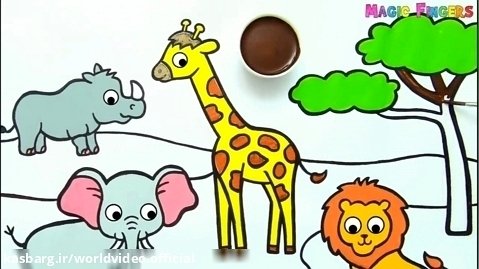 اموزش نقاشی ساده برای کودکان | اموزش انگلیسی برای کودکان | اموزش حیوانات جنگل