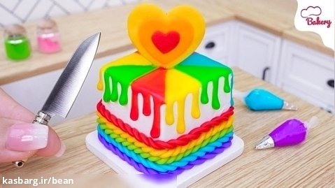 کیک شکلاتی مینیاتوری _ کیک مینیاتوری جدید _ آموزش تزئین کیک آسان