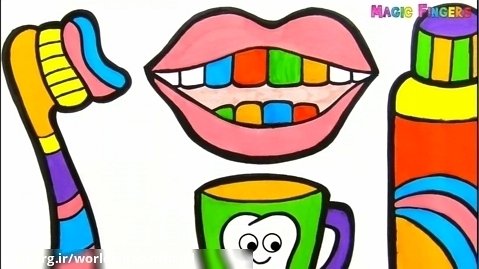 اموزش نقاشی ساده برای کودکان | اموزش انگلیسی برای کودکان | اموزش دندان