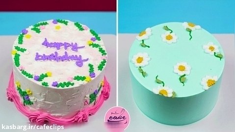 آموزش تزیین کیک ساده و سریع - کیک تولد خانگی