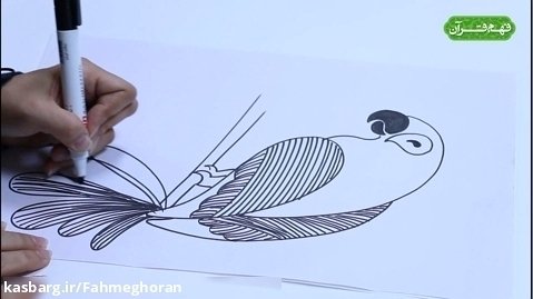 آموزش سوره حمد با نقاشی-طوطی