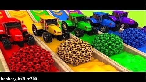 کارتون ماشین بازی - چرخ توپ های رنگی - کلیپ ماشین بازی