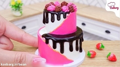تزیین کیک مینیاتوری دو طبقه _ کیک مینیاتوری _ ایده خلاقانه تزئین کیک