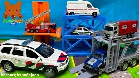 ماشین بازی کودکانه: ماشین آتش نشانی، آمبولانس - پارک در پارکینگ چند طبقه
