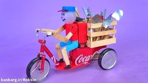 آموزش باورنکردنی ساخت دوچرخه با قوطی نوشابه :: کاردستی با وسایل دورریختنی