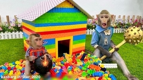 ساخت خانه برای بچه میمون / برنامه کودک میمون کوچولو بازیگوش