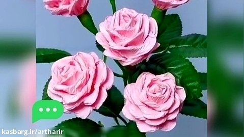 آموزش گلسازی گل رز با کاغذکشی آموزش ساخت دسته گل رز