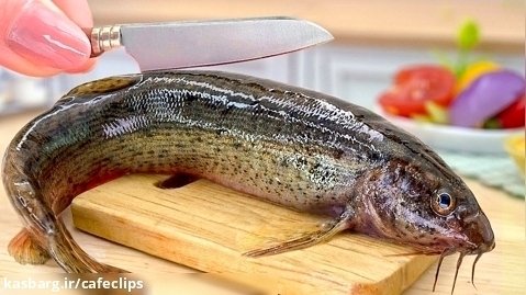 آشپزی مینیاتوری - ماهی سرخ شده ترد و خوشمزه با سس ماهی تمرهندی