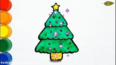 نقاشی و رنگ آمیزی درخت کریسمس و بابانوئل برای بچه ها____طراحی_عروسک