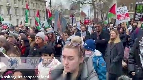تظاهرات پزشکان و کارکنان بخش بهداشت و درمان انگلیس برای حمایت از مردم فلسطین