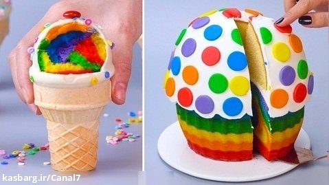 آموزش کیک و دسر رنگین کمان - بهترین دستور العمل های شگفت انگیز دسر رنگارنگ