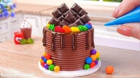 کیک شکلاتی ذوب شده - تزیین کیک شکلاتی مینیاتوری عالی - مینی کیک شکلاتی