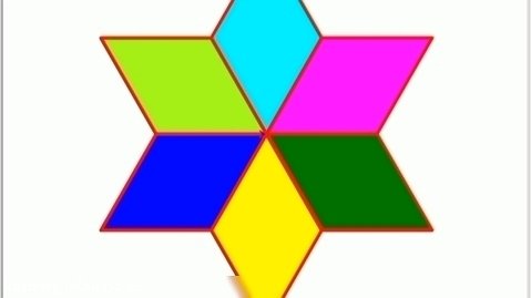 طراحی ستاره شش پر رنگی با کمک نرم افزار پایتون