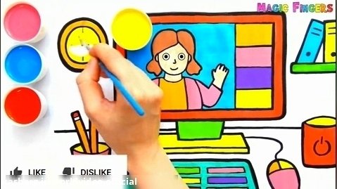 اموزش نقاشی ساده برای کودکان | اموزش انگلیسی برای کودکان | اموزش مانیتور