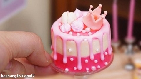 تزیین کیک ملکه مینیاتوری زیبا | ایده های کیک مینیاتوری | کیک های کوچک
