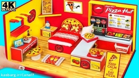 ️ How To Make Miniature Pizza Hut Bedroom from Cardboard ️ DIY Miniature Car